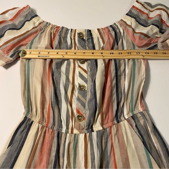 Hint of Blush Striped Cotton Blend Short-Sleeve Romper - Picture 9 of 11